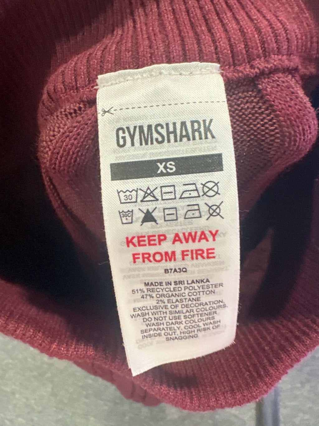 Gymshark Rich Maroon Marl Rest Day Cable Knit Pant UK XS