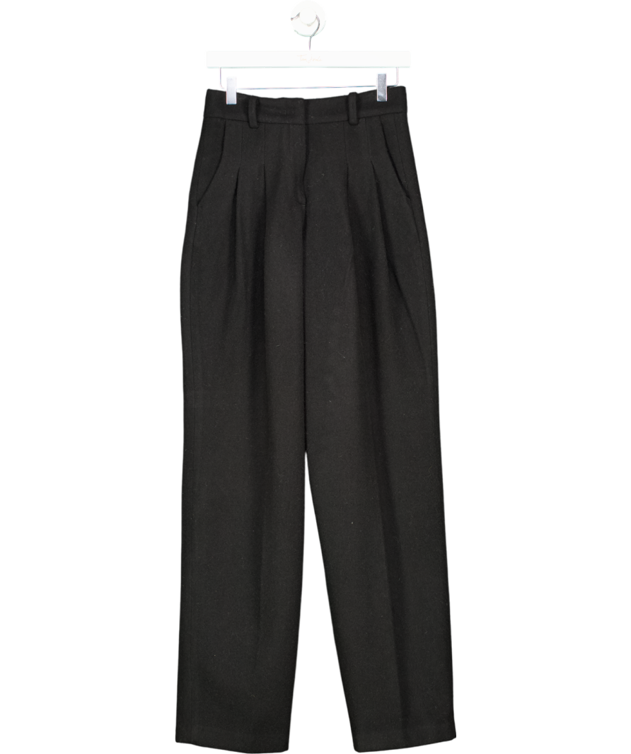 FRANKIE SHOP Black Pleated High Waist Trousers UK XS