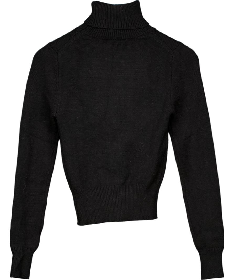 ZARA Black Roll Neck Knit Jumper UK XS/S