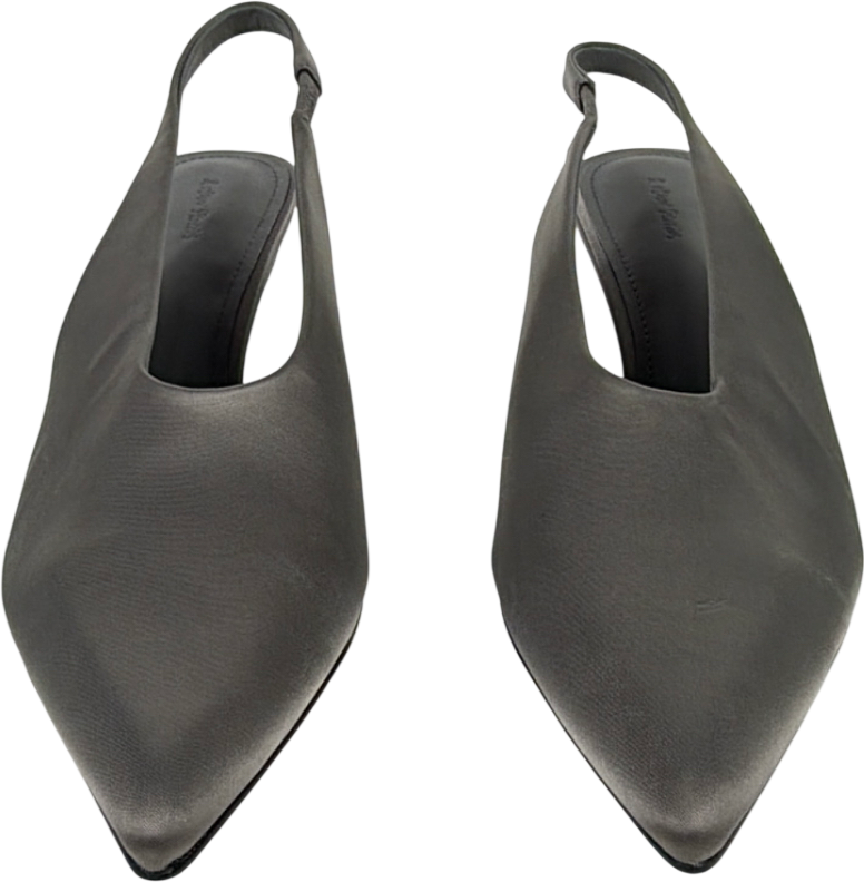 & Other Stories Grey Satin Slingback Pumps UK 7 EU 40