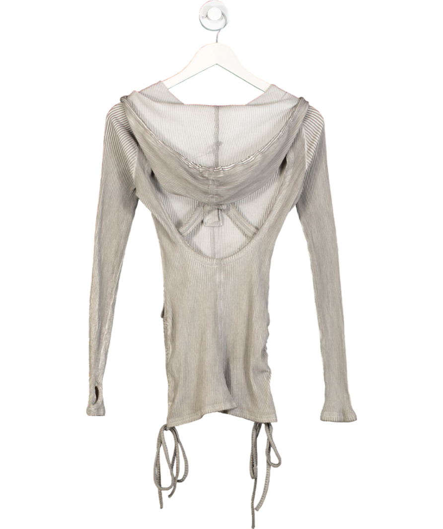 Darker Wavs Grey Crossfade Hooded Romper Playsuit UK S