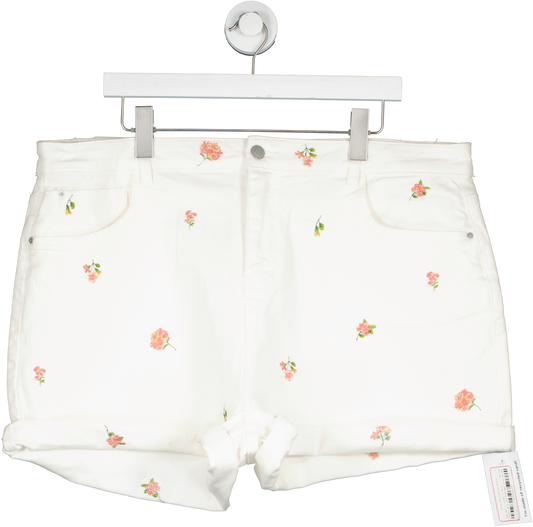 SimplyBe Cream Floral Embroided Mom Shorts UK 22