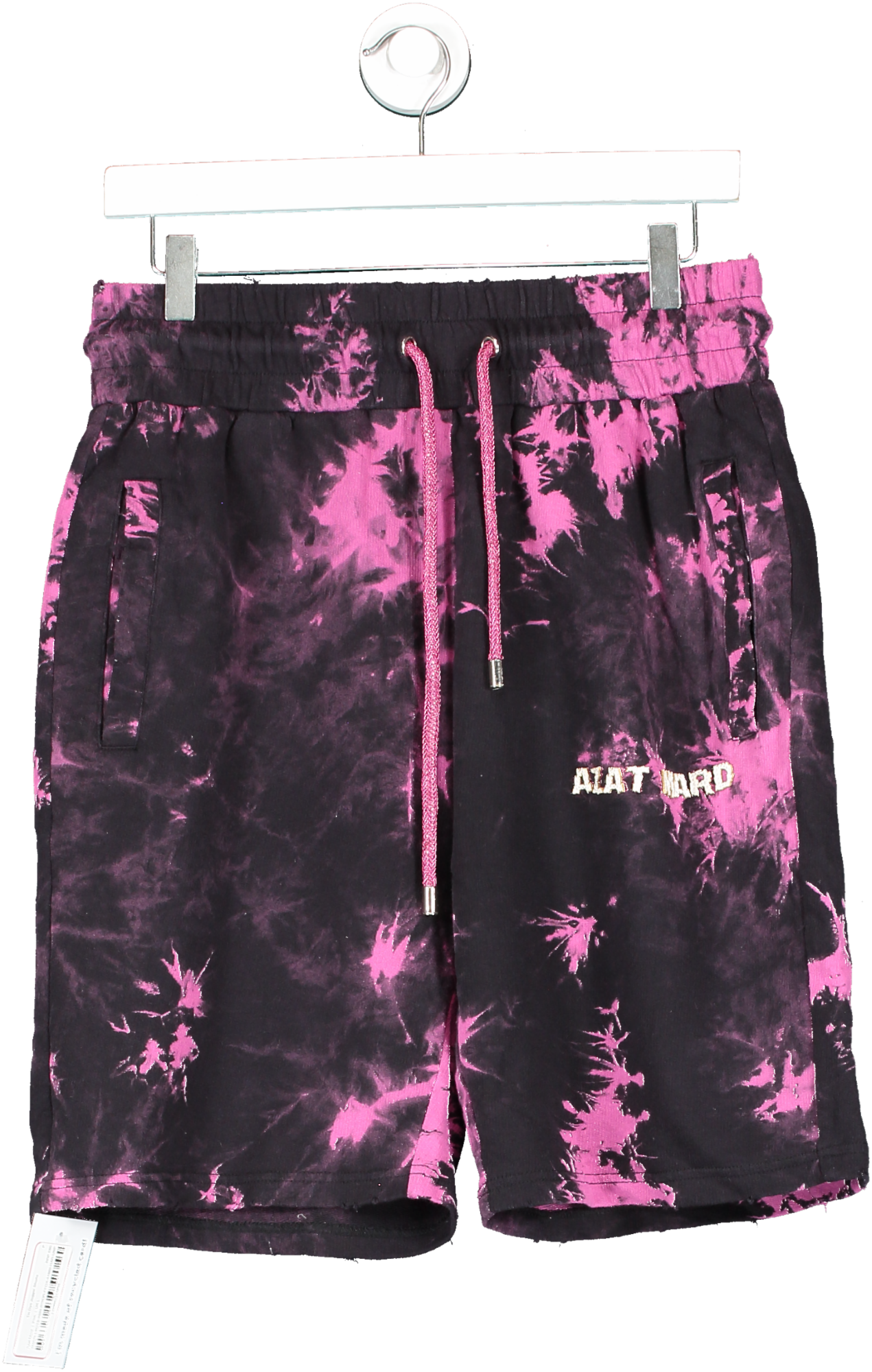 Azat Mard Pink Tie Dye Jogger Shorts UK L