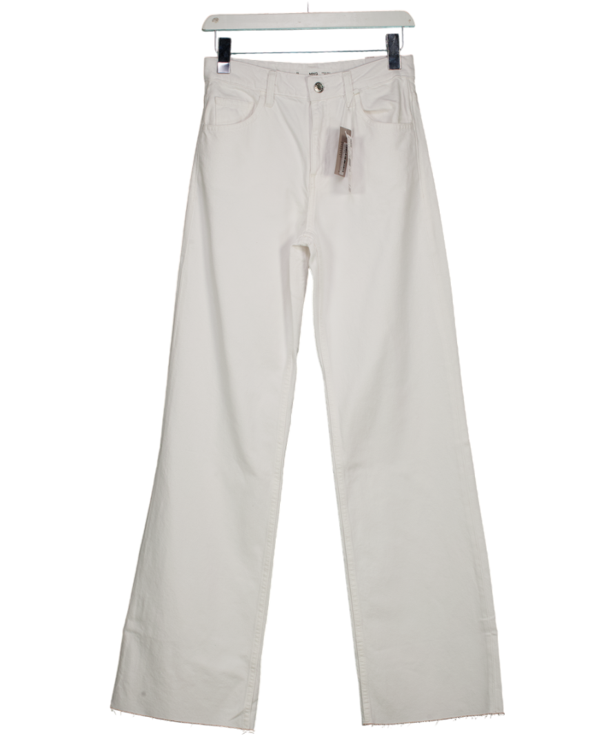 MANGO White Danila High-waisted Wide-leg Jeans UK 12