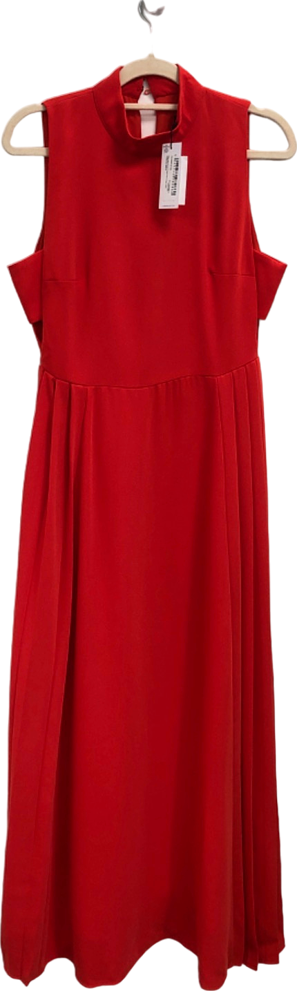 Karen Millen Red Sleeveless Midi Dress UK 6