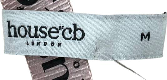 House of CB Beige Long Sleeved Lace Open Back Crop Top UK M