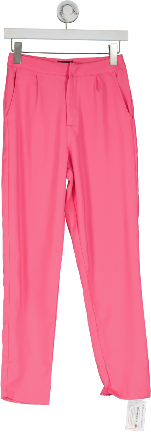 PrettyLittleThing Pink Cropped Trousers UK 6