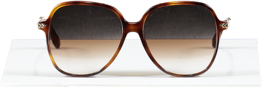 Victoria Beckham Brown / Gold Tortoise Oversize Sunglasses Vb613s One Size