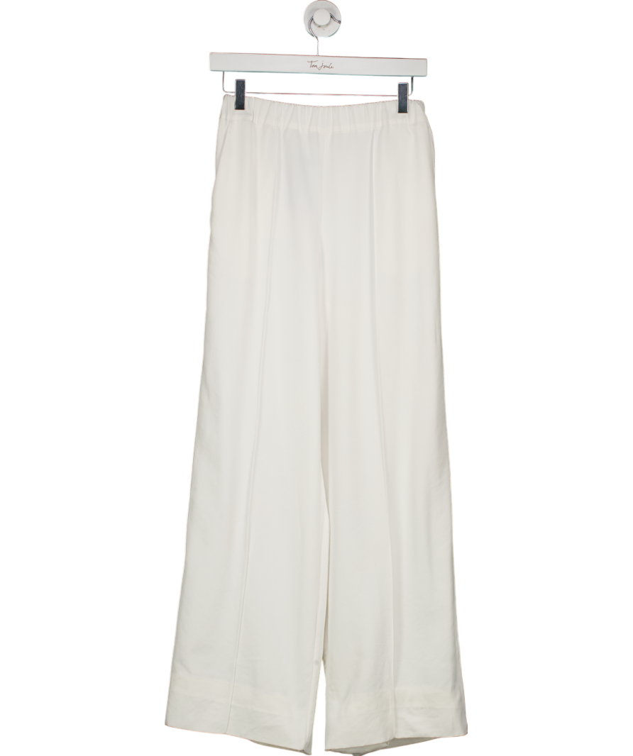 Serena Bute White Satin Boyfriend Trouser With Contrast Side Stripe UK XS