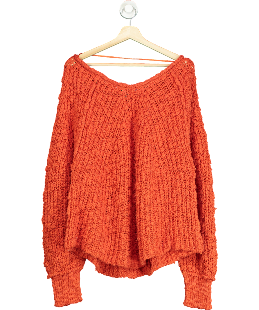 Free People Orange In A Swirl boucle knit Jumper UK M