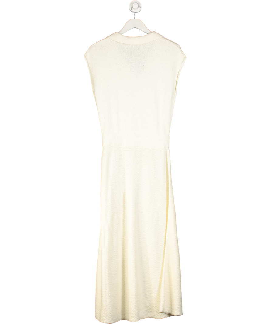 Mint Velvet Cream Textured Midi Dress UK S