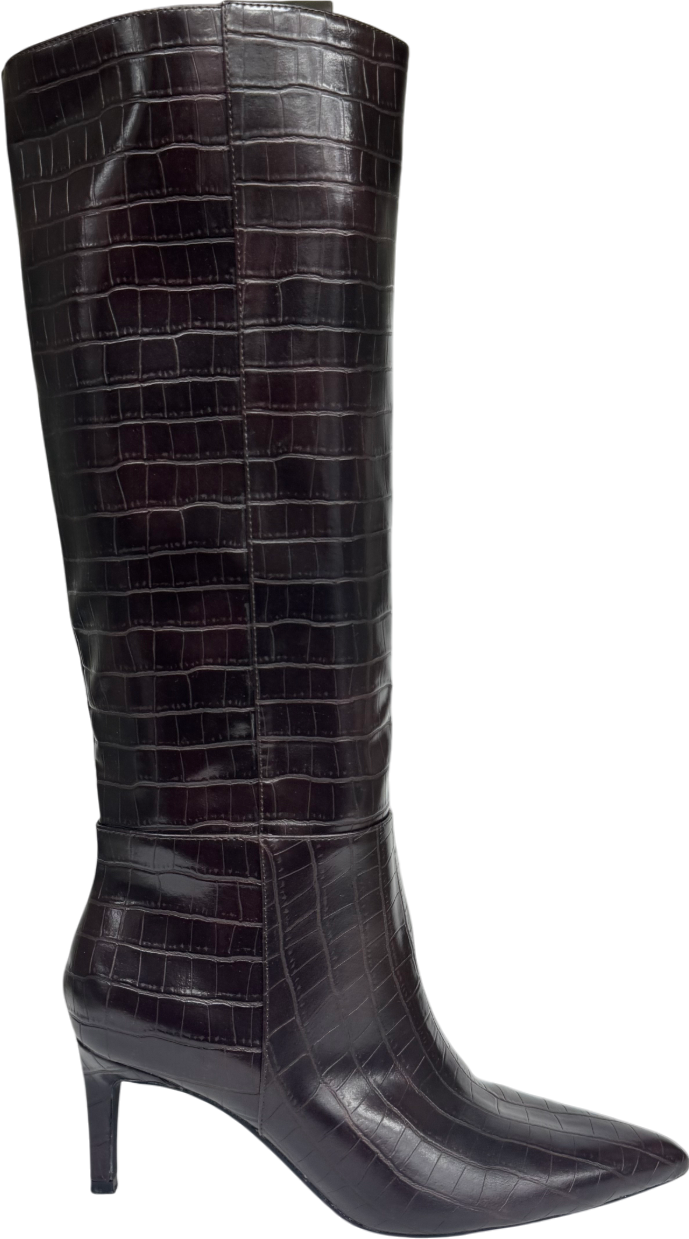 Lefties Purple High-shaft Crocodile-effect Boot UK 6 EU 39 👠