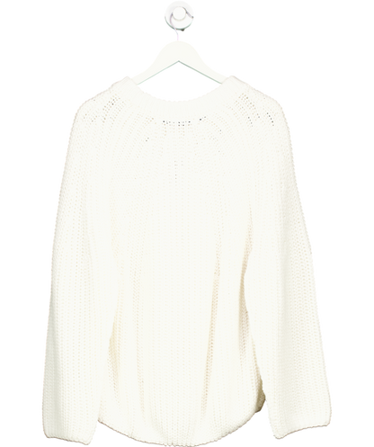 Free People White Take Me Home 100% Cotton Jumper UK M