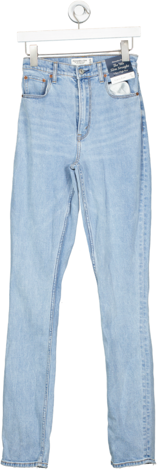 Abercrombie & Fitch Blue The 90's Slim Straight Ultra High Rise W25