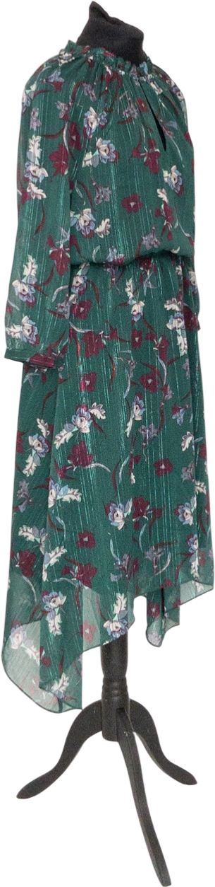 HUSH Green Phoenix Lurex Stripe Dress UK 10