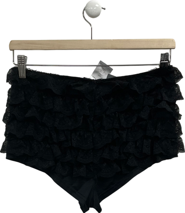 White Fox Black Take Over Control Lace Booty Shorts UK M