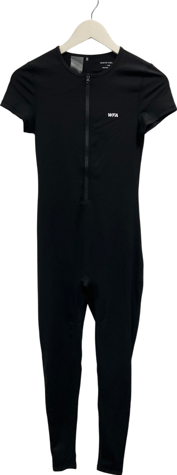 White Fox Exceed Short Sleeve Jumpsuit Black UK S