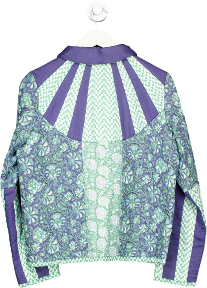 Brora Green/Purple Patchwork Jacket UK 12-14