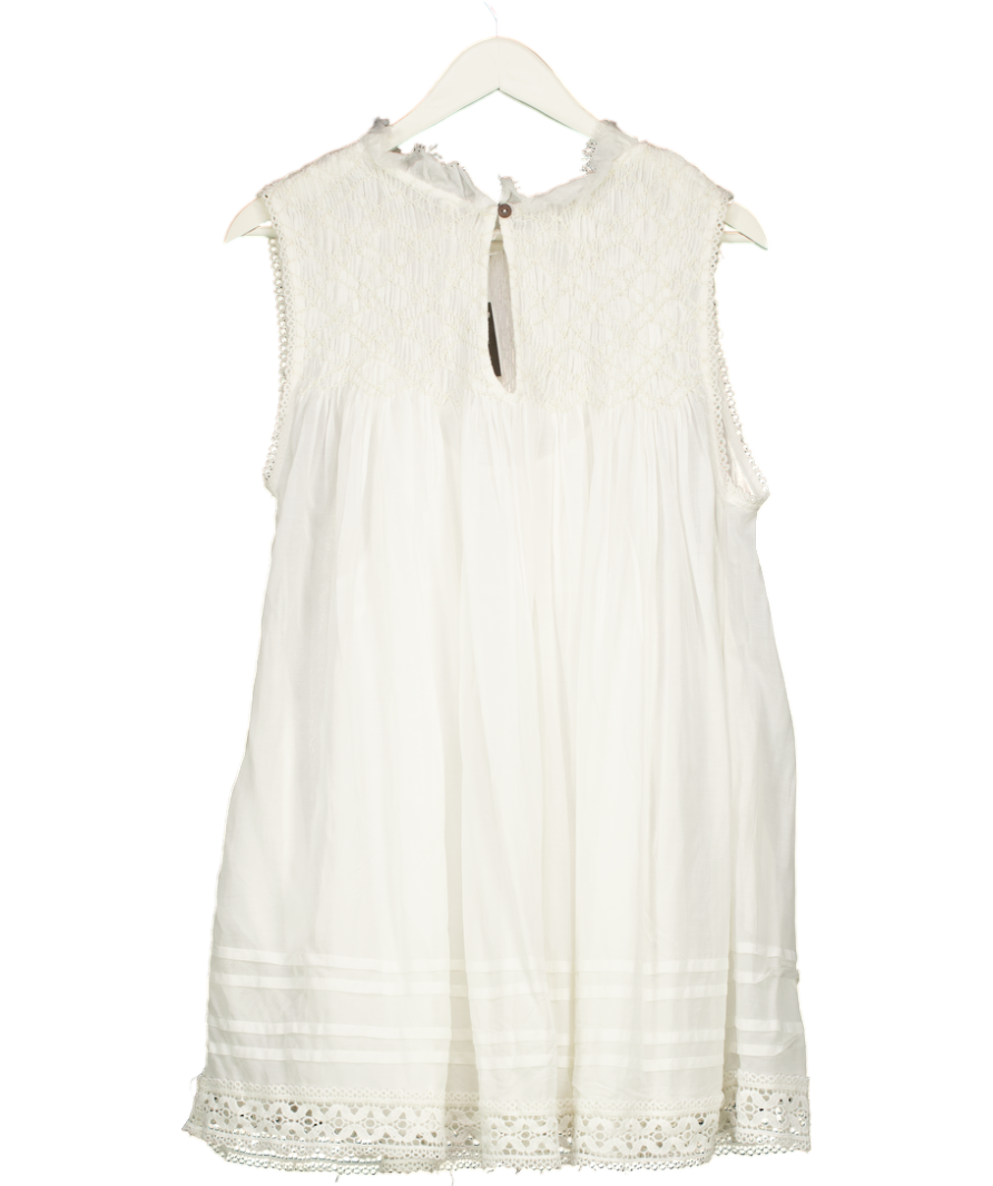 Free People White Smock Mini Dress UK S