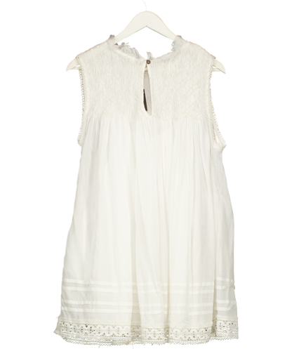 Free People White Smock Mini Dress UK S