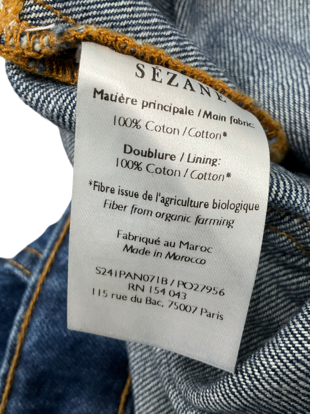 Sezane Blue Cargo Jeans UK 14