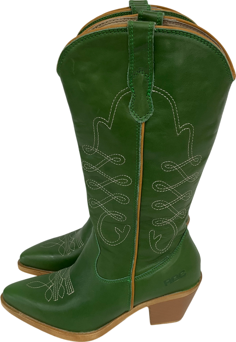 ROC Green Western Cowboy Boots UK 4 EU 37 👠