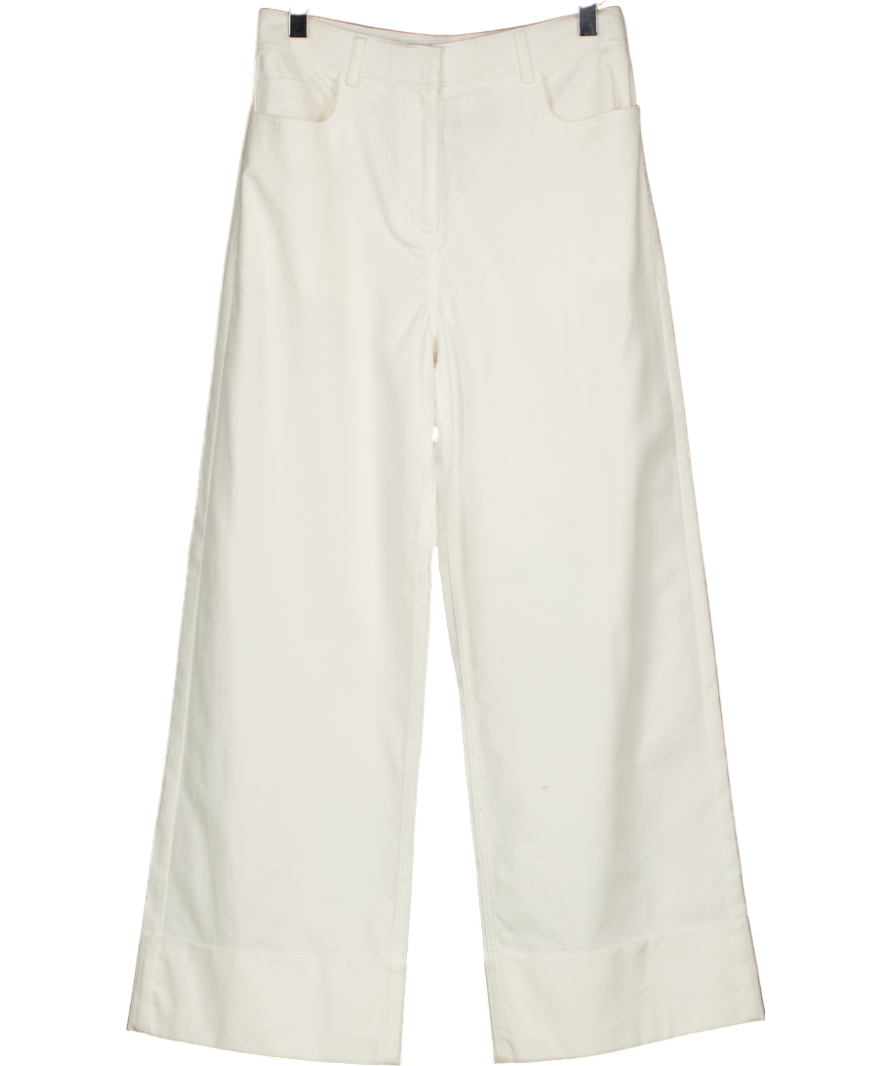 REISS White Myrtle Twill Culotte Trousers UK 4