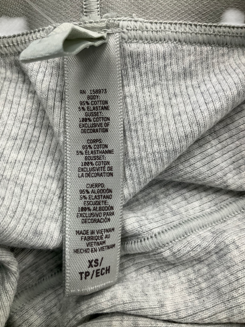 SKIMS Grey Cotton Rib Boxer UK XS