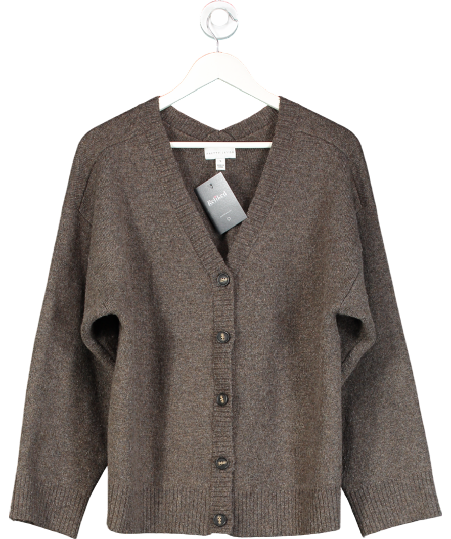 PRETTY LAVISH Brown Makai Oversized Cardigan UK S