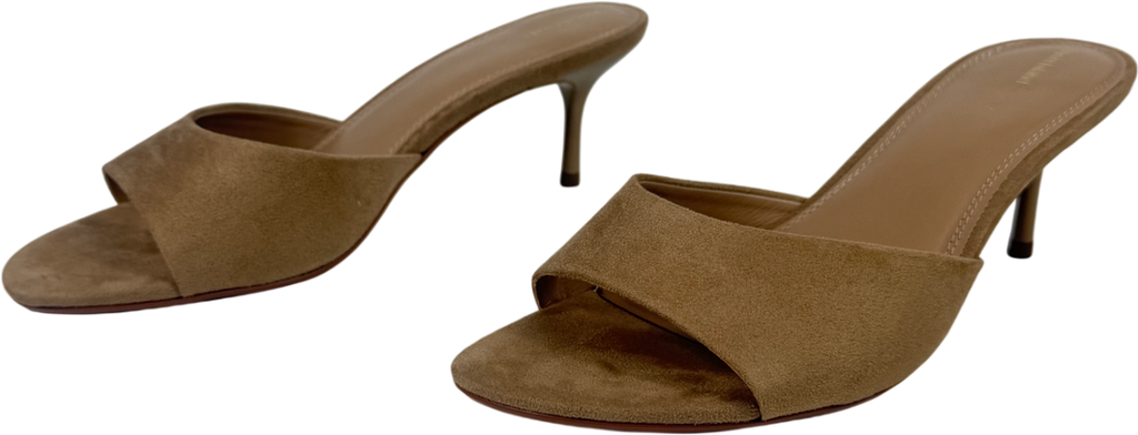 River Island Beige Suede Slip On Kitten Heel Mules UK 7 EU 40