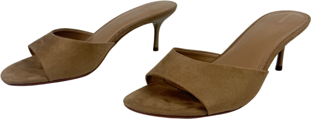 River Island Beige Suede Slip On Kitten Heel Mules UK 7 EU 40