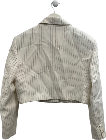 ZARA Cream Pinstripe Cropped Blazer UK XL