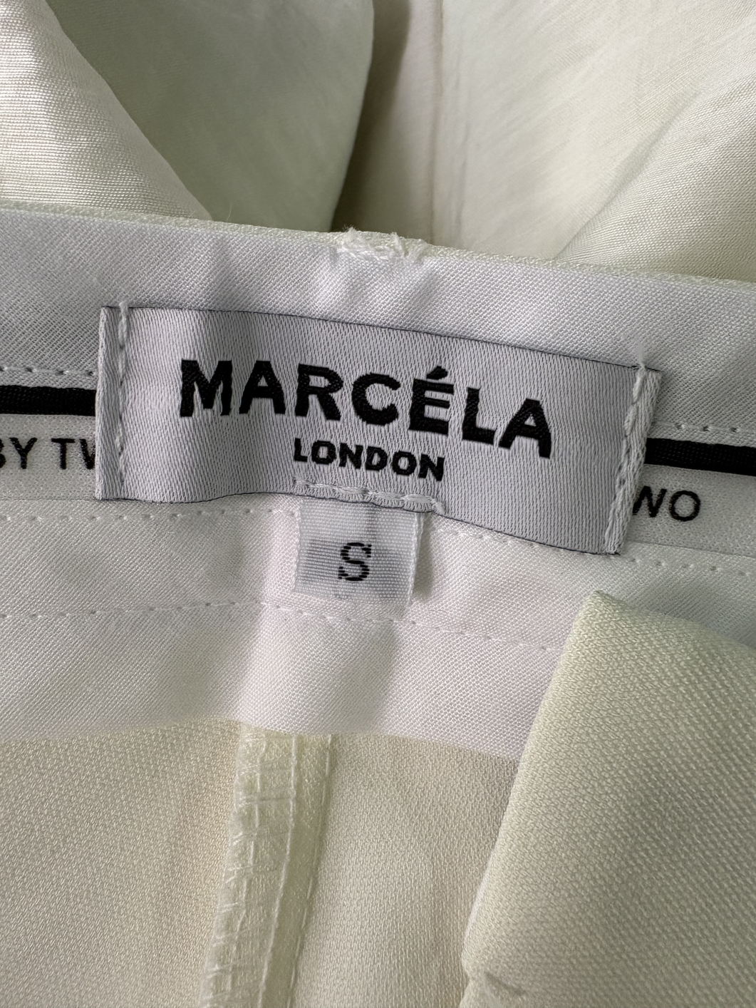 Marcela White Wide Leg Trousers S