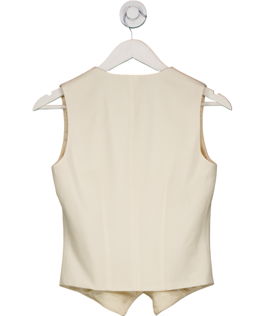 Raey Cream Single Breasted Wool-twill Waistcoat UK 10