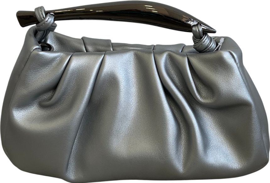 Anthropologie Metallic Asymmetric Hardware Handlebag One Size