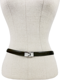 Arket Buckle Leather Belt Olive Green UK XS/S