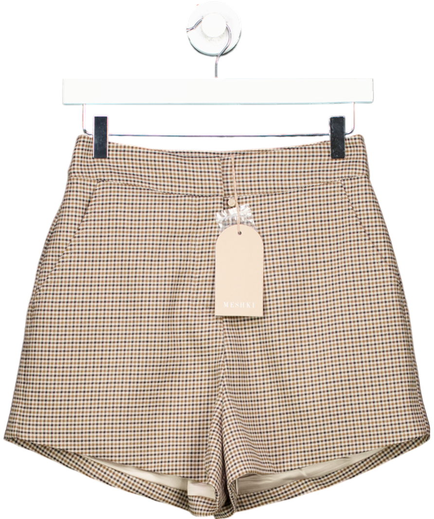 Meshki Beige Radley Tailored Shorts UK S