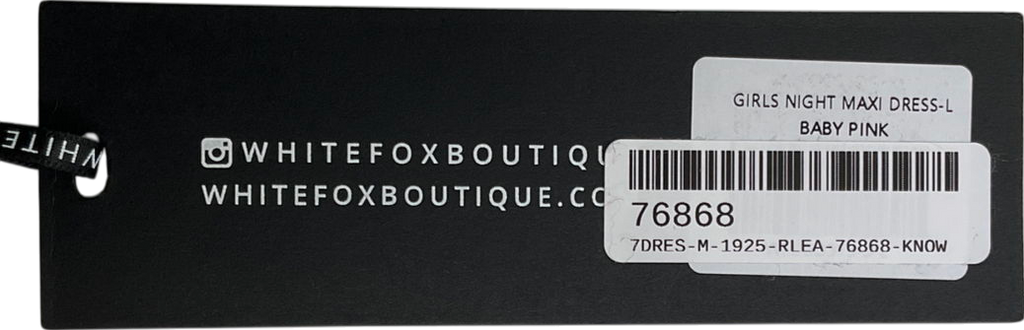 White Fox Pink Girls Night Maxi Dress UK L