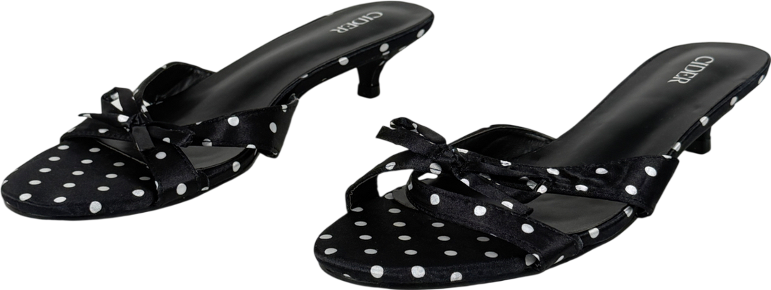 Cider Black Polka Dot Kitten Heel UK 7 EU 40