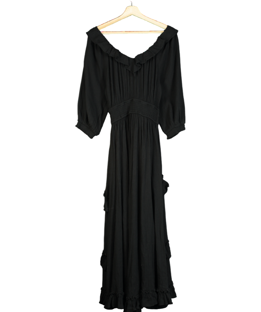 Free People Black Oh So Romantic Maxi Dress UK S