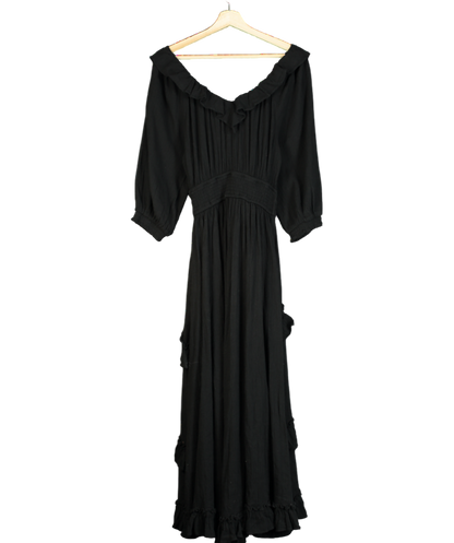 Free People Black Oh So Romantic Maxi Dress UK S