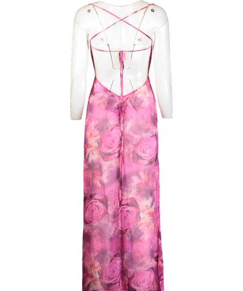 Kim Shui Pink Chiffon Rose Gown UK S