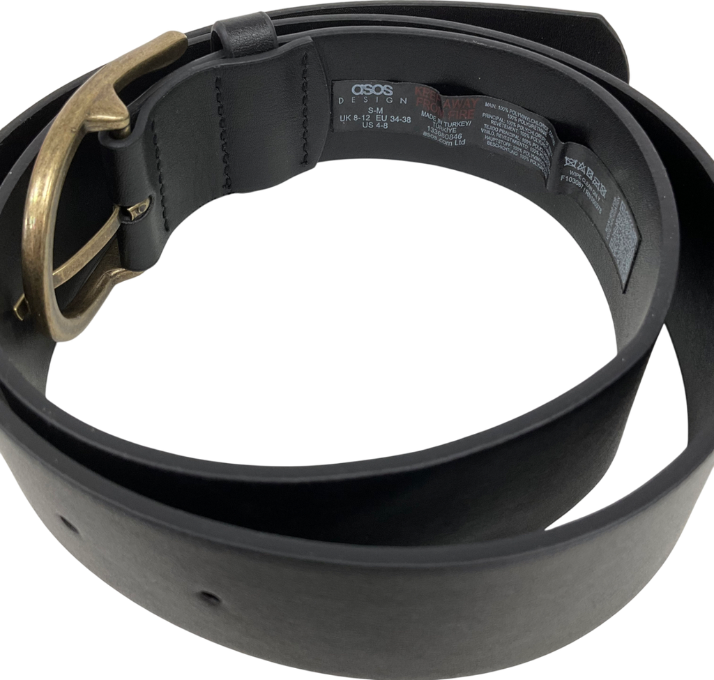 ASOS Half Moon Waist And Hip Jeans Belt In Black UK S/M