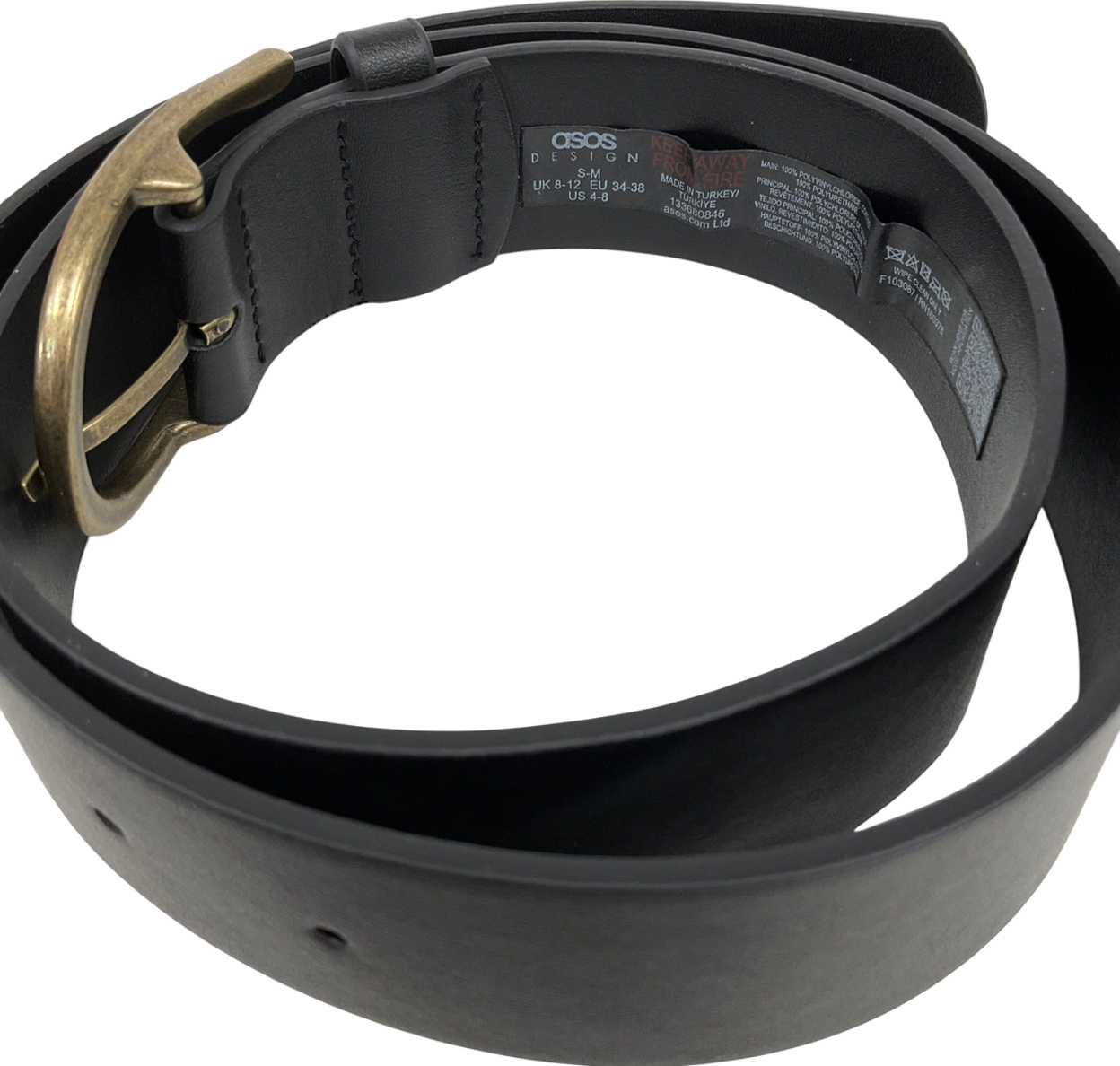 ASOS Half Moon Waist And Hip Jeans Belt In Black UK S/M