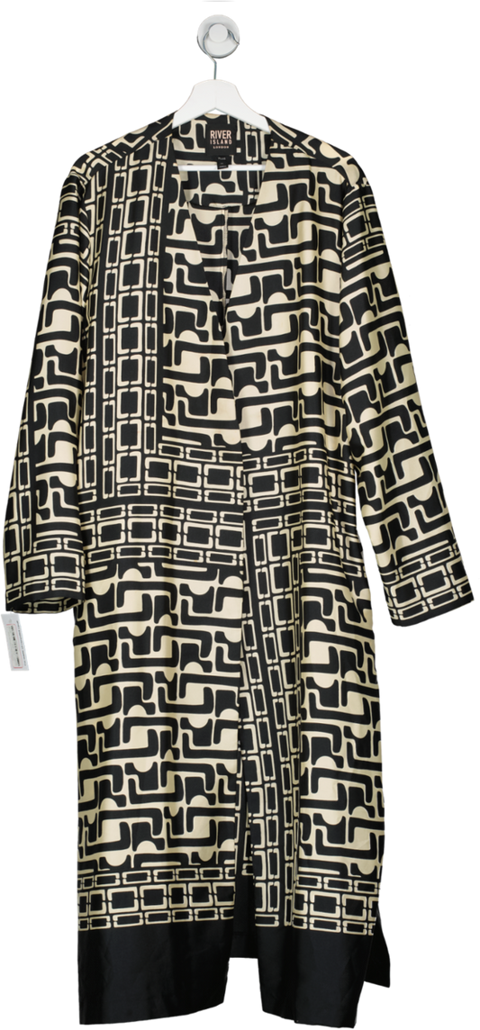 River Island Plus Black Abstract Print Duster Jacket UK 26
