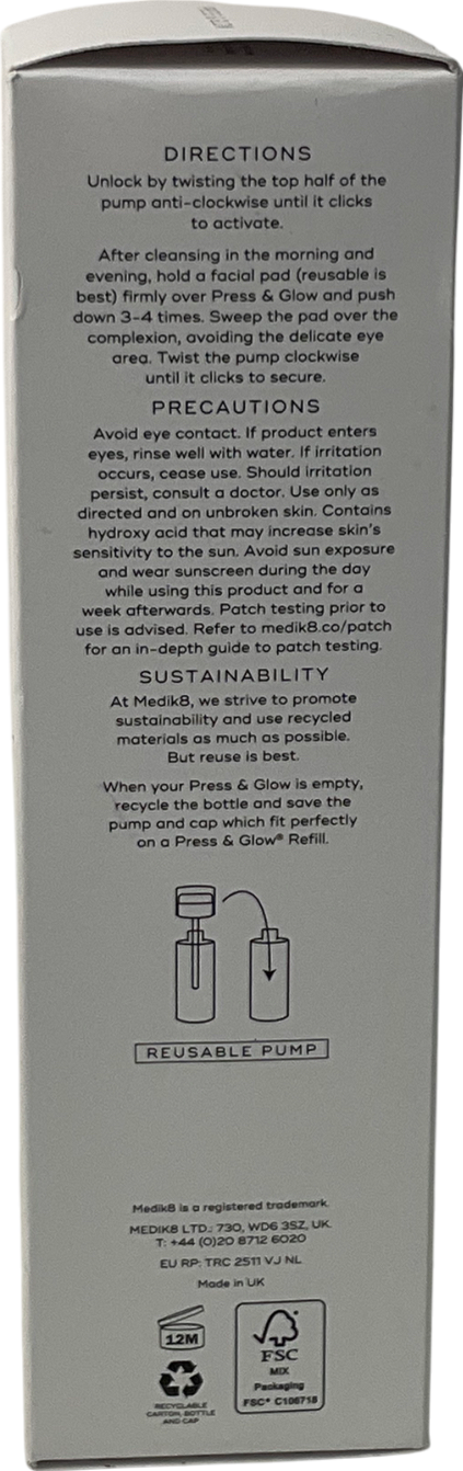 medik8 Press & Glow Daily Exfoliating Pha Tonic With Enzyme Activator 200ml