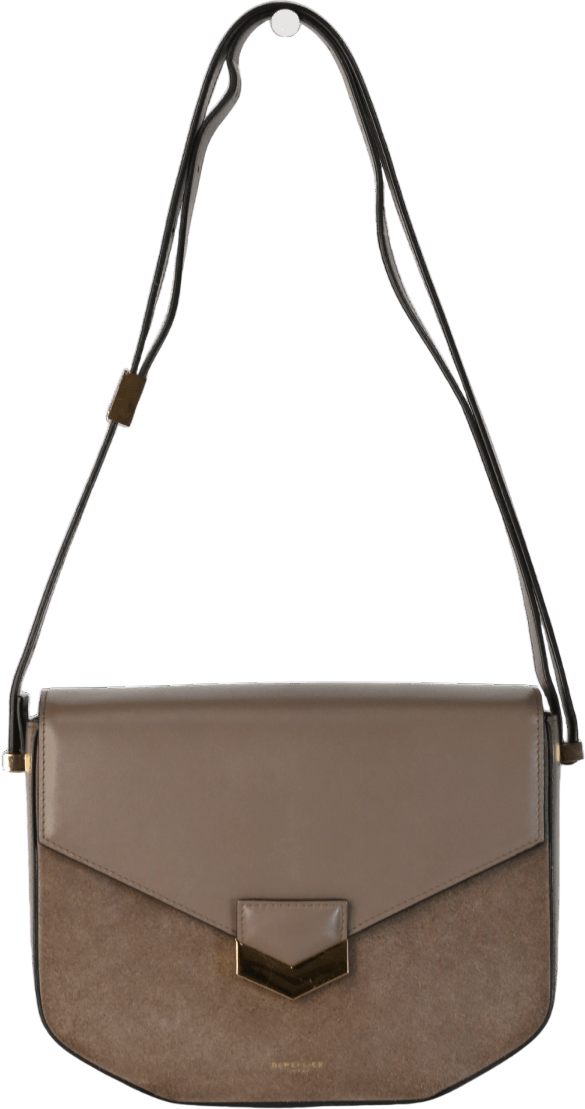DEMELLIER LONDON X Hannah Strafford-Taylor LTD.EDITION Taupe Suede & Smooth Leather London Shoulder Bag