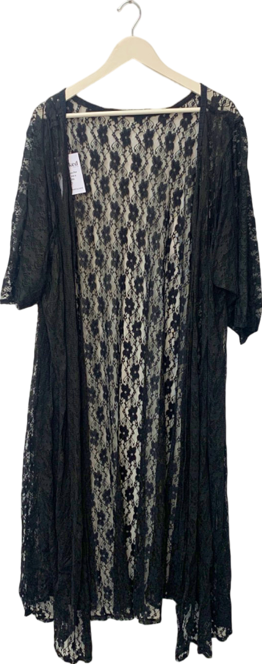 Unbranded Black Lace Kimono UK XXL