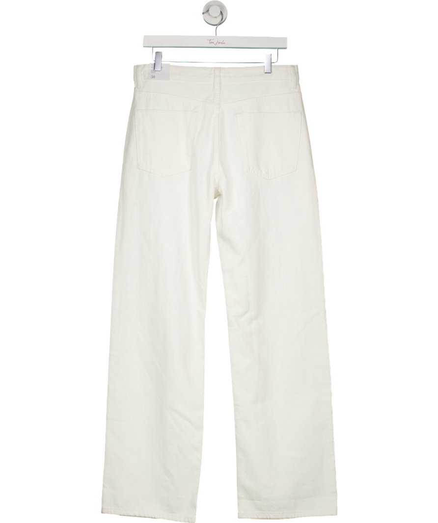 MANGO White Miami Medium Rise Straight Fit Jeans UK 10