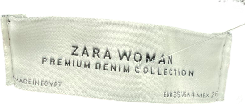 ZARA Black High Waisted Jeans With Frayed He, W36